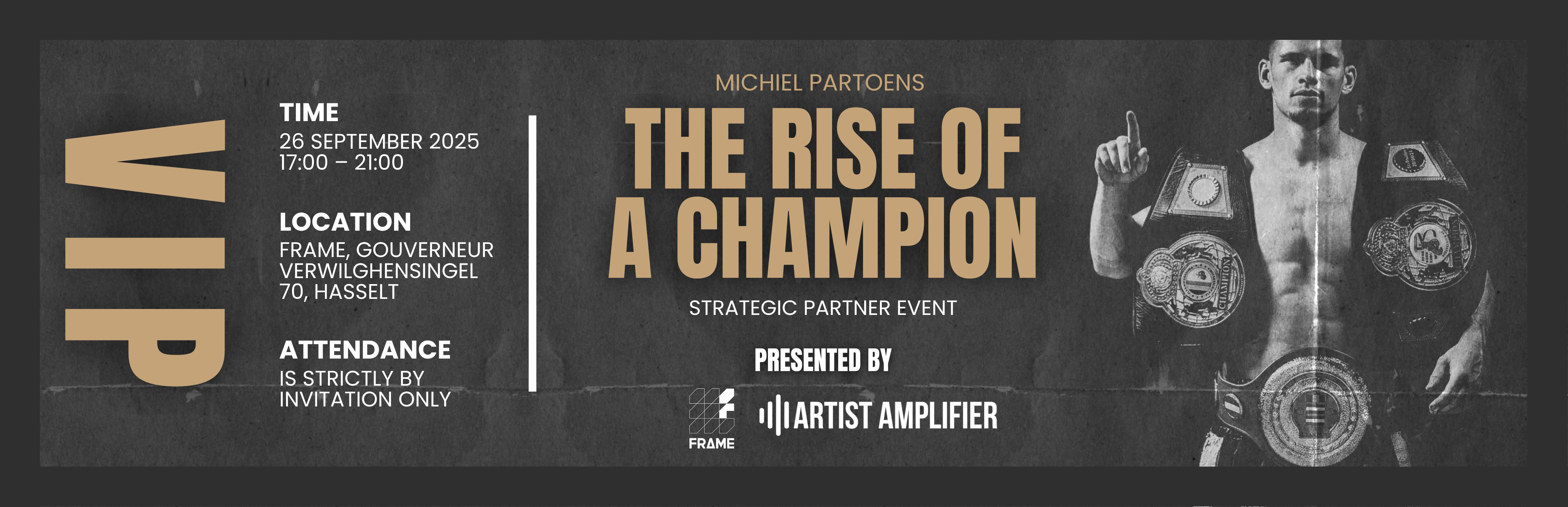 Michiel Partoens: The Rise of a Champion — Premium-Gold-VIP-Ticket, Rückseite