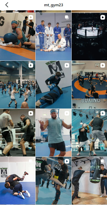 MT GYM23 Instagram-Feed — Trainings- und Fightevent-Content