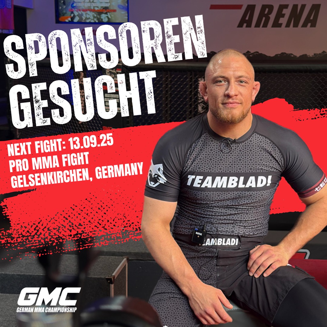 Sponsoren-gesucht-Post für Matthias „Sefyu“ Lohner — nächster Kampf 13. September 2025, Pro MMA, Gelsenkirchen