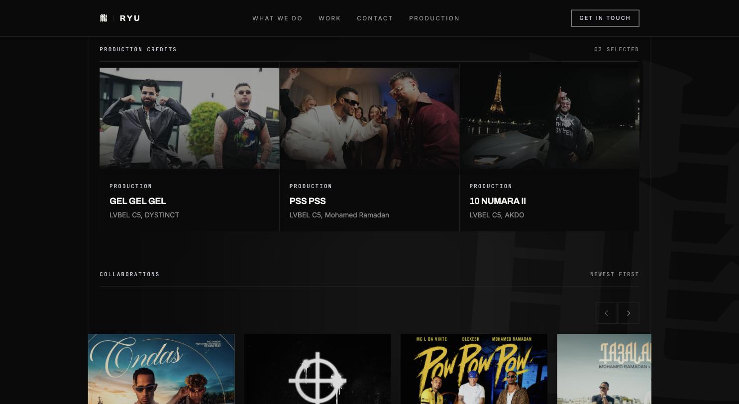 ryuofficial.com — Produktionsreferenzen