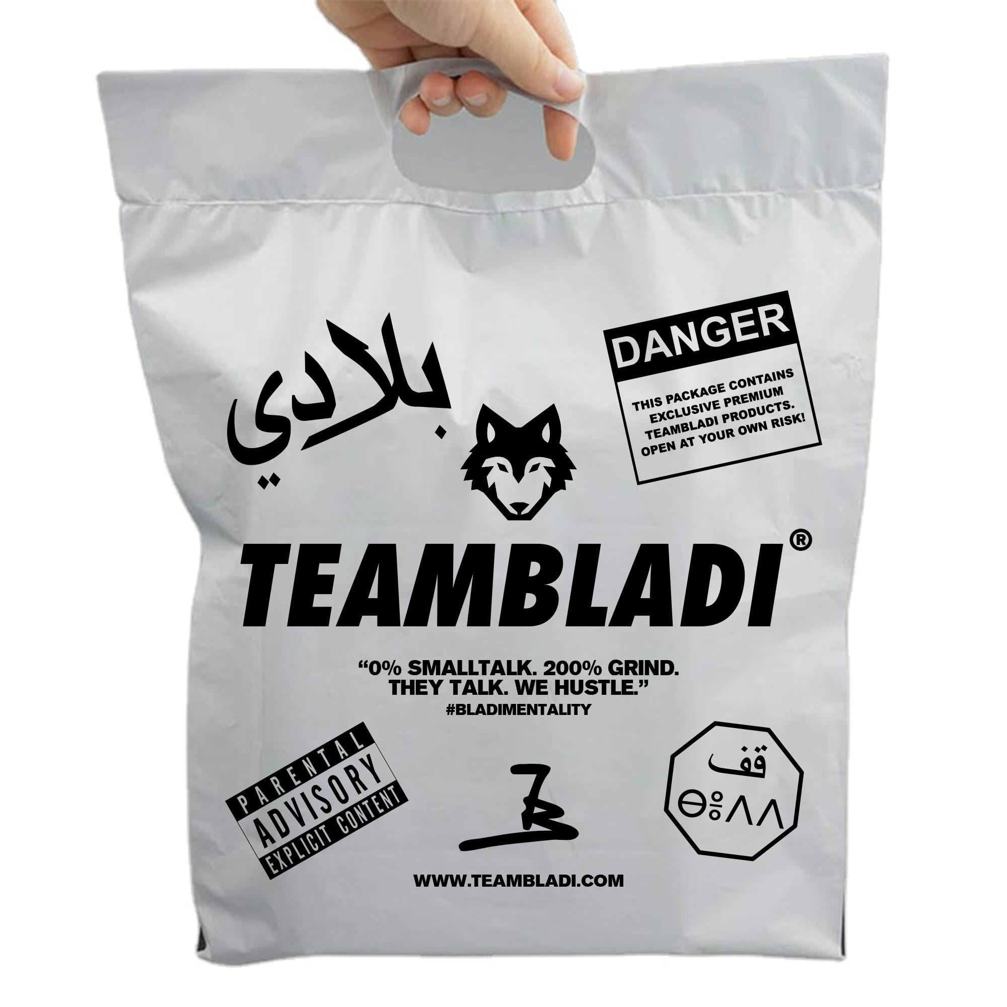 TEAMBLADI gebrandete Polymailer-Versandverpackung